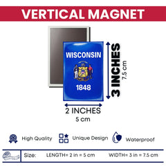 Vertical Magnet - State Flag Wisconsin - USA