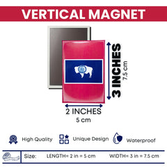 Vertical Magnet - State Flag Wyoming - USA
