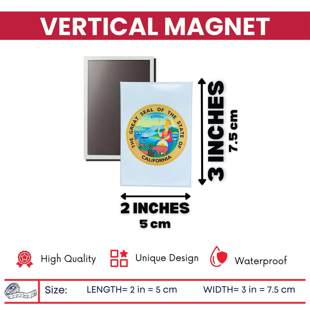 Vertical Magnet - State Seal California - USA