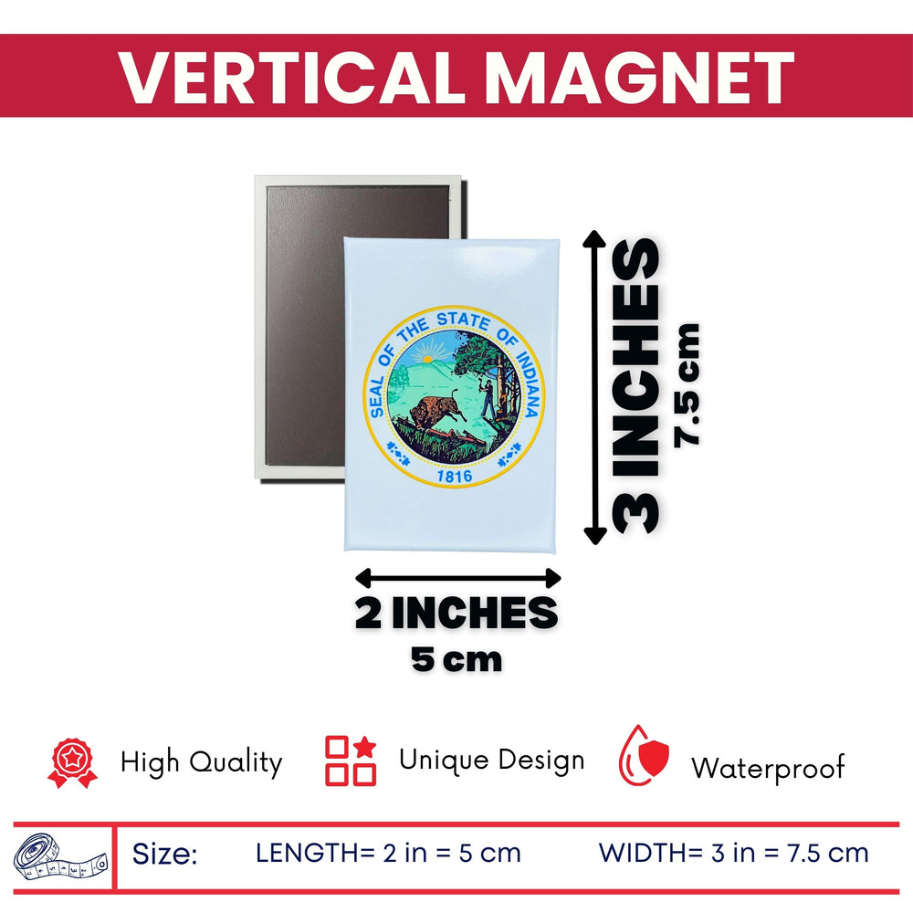 Vertical Magnet - State Seal Indiana - USA