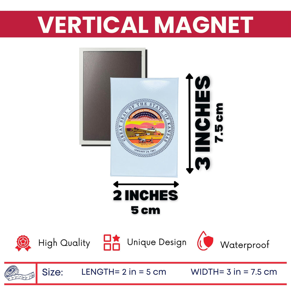 Vertical Magnet - State Seal Kansas - USA