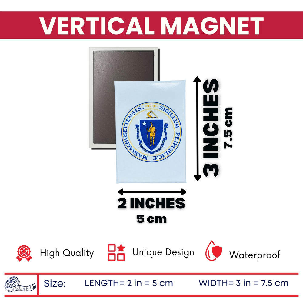 Vertical Magnet - State Seal Massachusetts - USA
