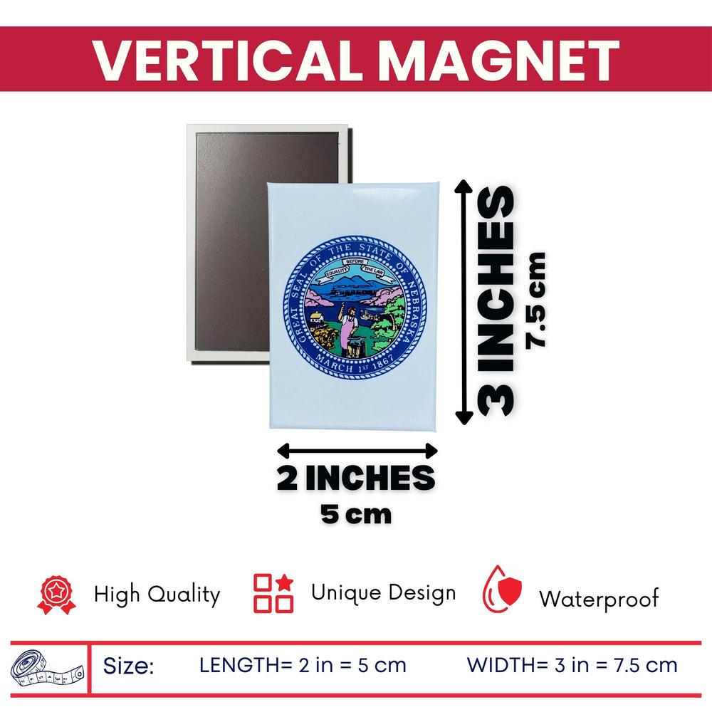 Vertical Magnet - State Seal Nebraska - USA