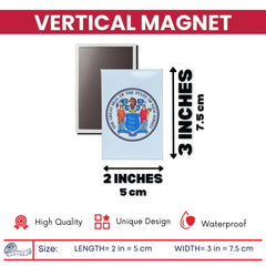 Vertical Magnet - State Seal New Jersey - USA