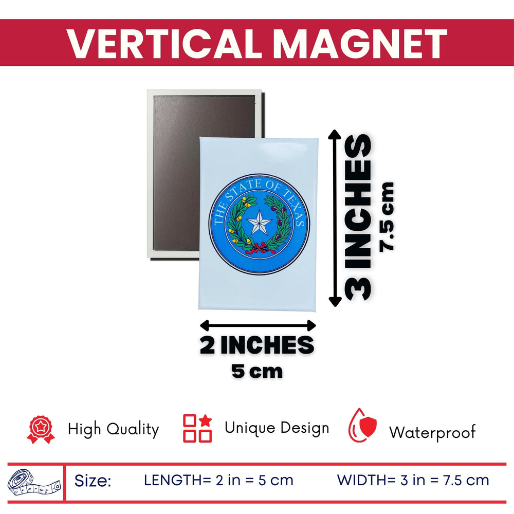 Vertical Magnet - State Seal Texas - USA