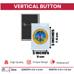 Vertical Button - State Seal Iowa - USA