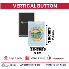 Vertical Button - State Seal Minnesota - USA