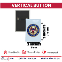 Vertical Button - State Seal Mississippi - USA