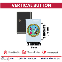 Vertical Button - State Seal North Carolina - USA
