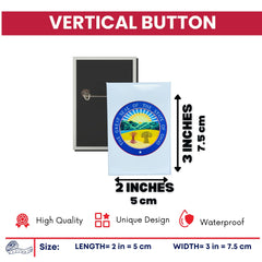 Vertical Button - State Seal Ohio - USA