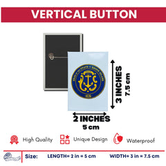 Vertical Button - State Seal Rhode Island - USA