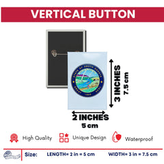 Vertical Button - State Seal South Dakota - USA