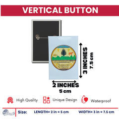 Vertical Button - State Seal Vermont - USA