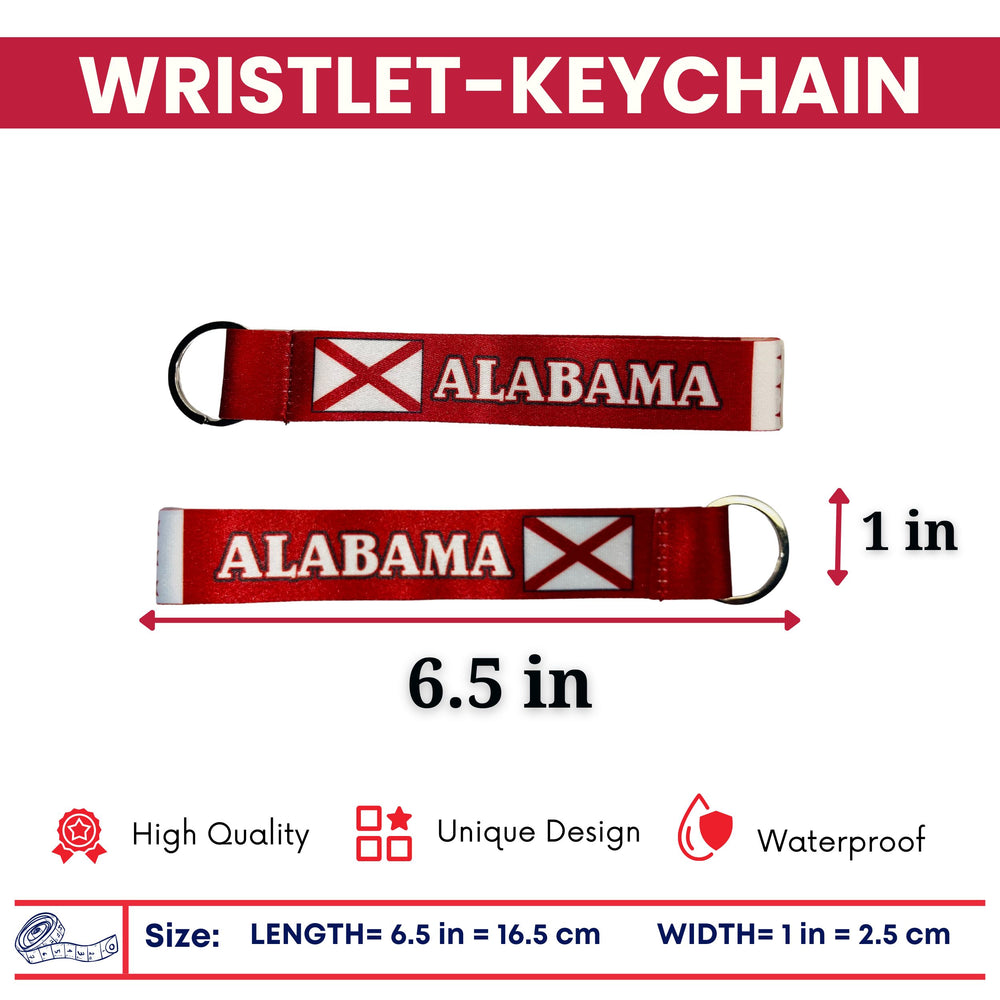 Wristlet Keychain - State Flag Alabama - USA - K063