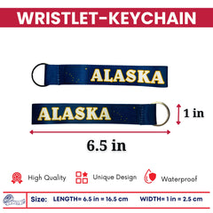 Wristlet Keychain - State Flag Alaska - USA - K060