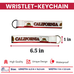Wristlet Keychain - State Flag California - USA - K064