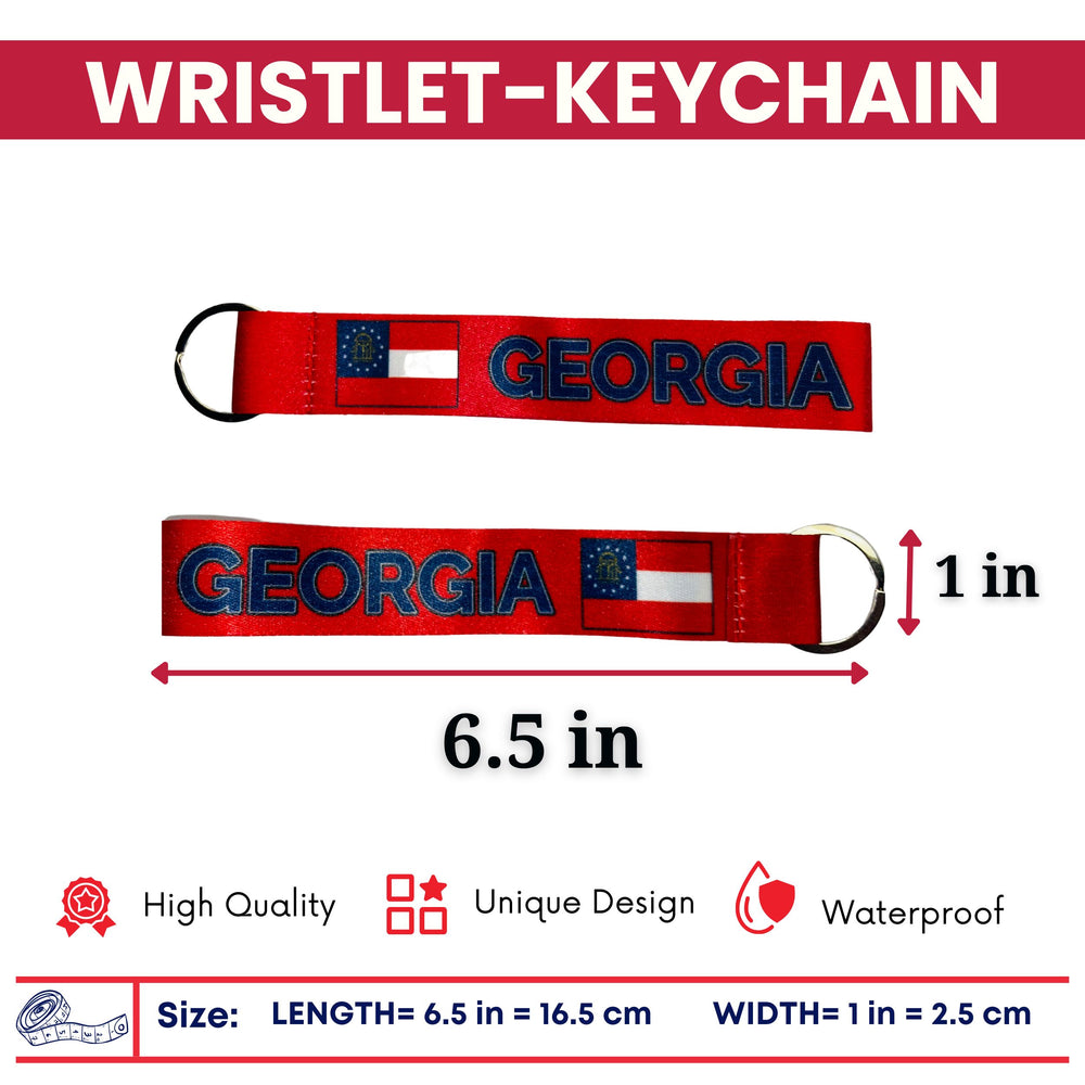 Wristlet Keychain - State Flag Georgia - USA - K069