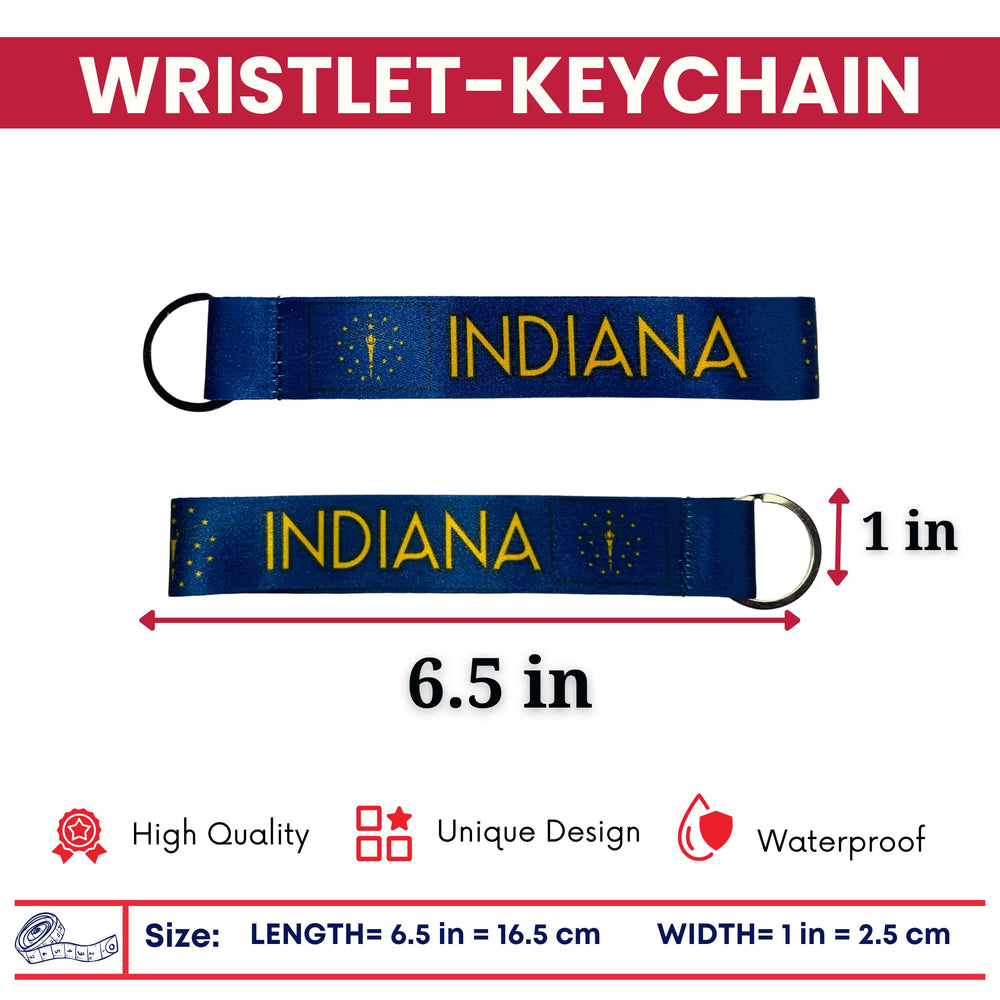 Wristlet Keychain - State Flag Indiana - USA - K073