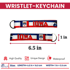 Wristlet Keychain - State Flag Iowa - USA - K074