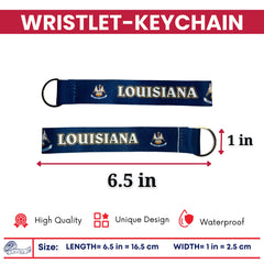 Wristlet Keychain - State Flag Louisiana - USA - K088
