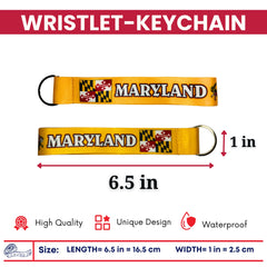 Wristlet Keychain - State Flag Maryland - USA - K090