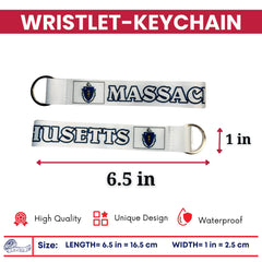 Wristlet Keychain - State Flag Massachusetts - USA - K091