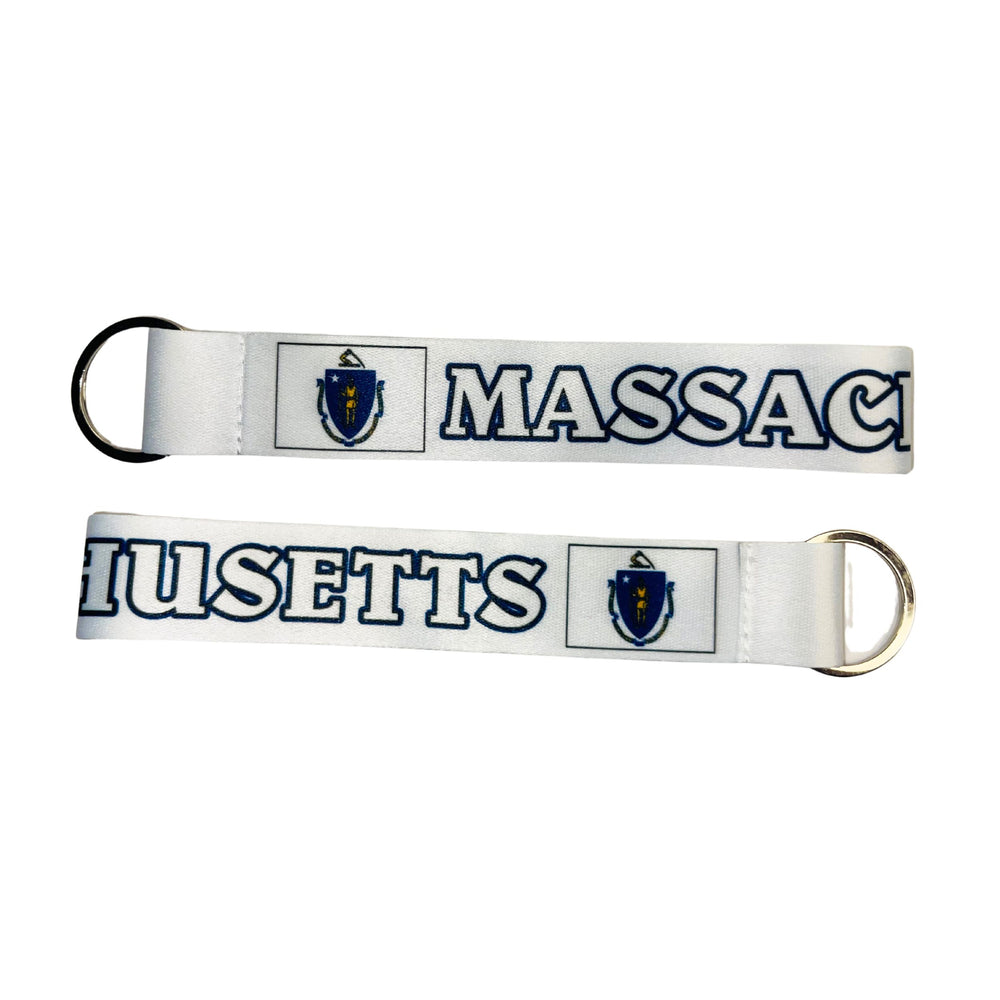 Wristlet Keychain - State Flag Massachusetts - USA - K091
