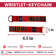 Wristlet Keychain - State Flag Mississippi - USA - K080