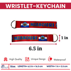Wristlet Keychain - State Flag Missouri - USA - K079