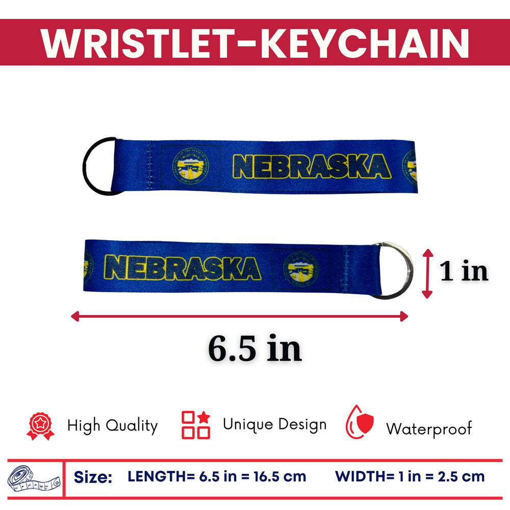 Wristlet Keychain - State Flag Nebraska - USA - K081