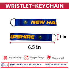 Wristlet Keychain - State Flag New Hampshire - USA - K084