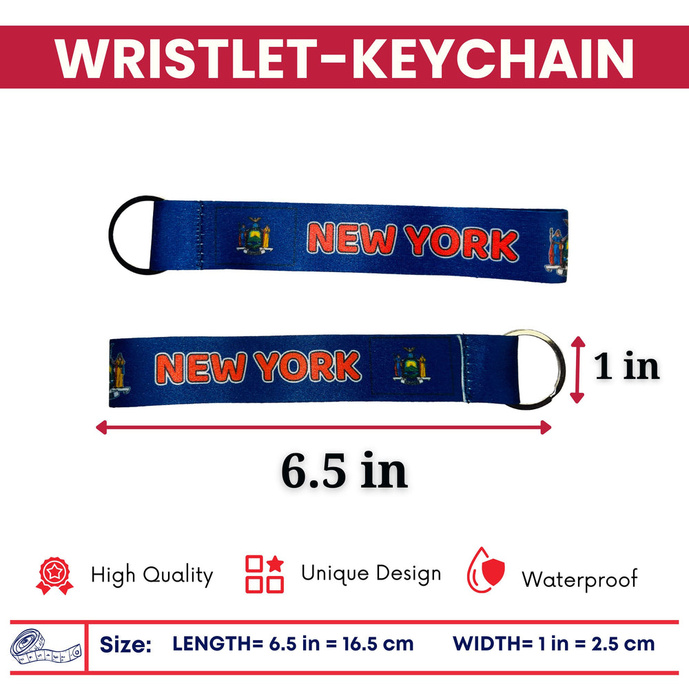 Wristlet Keychain - State Flag New York - USA - K087