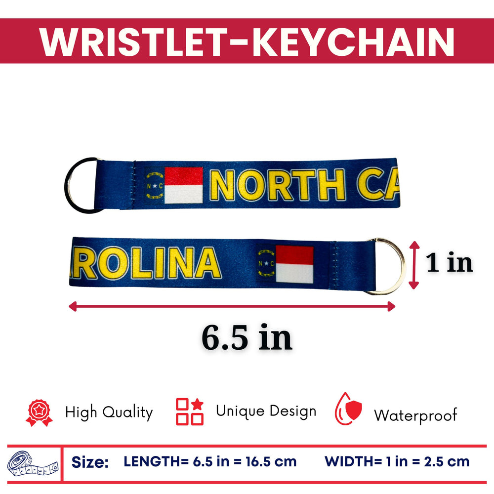 Wristlet Keychain - State Flag North Carolina - USA - K105