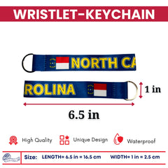 Wristlet Keychain - State Flag North Carolina - USA - K105