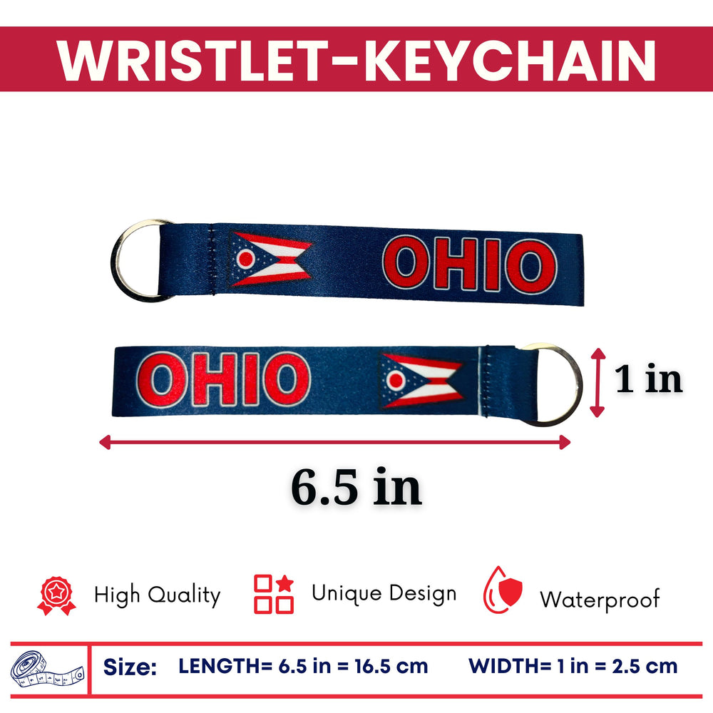 Wristlet Keychain - State Flag Ohio - USA - K107