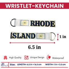 Wristlet Keychain - State Flag Rhode Island - USA - K093