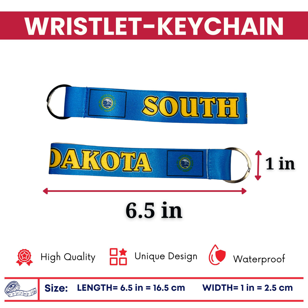 Wristlet Keychain - State Flag South Dakota - USA - K095