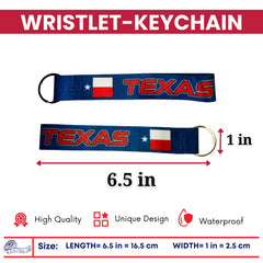 Wristlet Keychain - State Flag Texas - USA K096