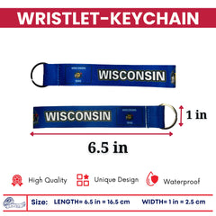 Wristlet Keychain - State Flag Wisconsin - USA - K103