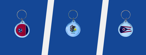 State Flag Round Acrylic Keychains