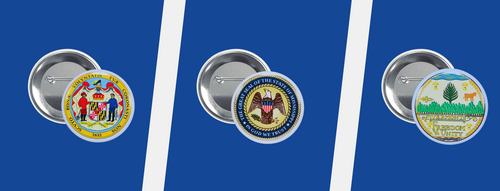 State Seal Round Buttons