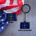 Indiana flag, Enamel pin, Flag Keychain, Adorable Collections State Flags, United States Flags, Keychains, Cute pins, Limited Edition - WORLDWIDE SOUVENIRS	