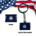 Kentucky flag, Enamel pin, Flag Keychain, Adorable Collections State Flags, United States Flags, Keychains, Cute pins, Limited Edition - WORLDWIDE SOUVENIRS	