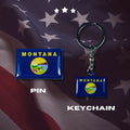 Montana flag, Enamel pin, Flag Keychain, Adorable Collections State Flags, United States Flags, Keychains, Cute pins, Limited Edition - WORLDWIDE SOUVENIRS	