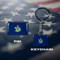 Maine flag, Enamel pin, Flag Keychain, Adorable Collections State Flags, United States Emblem Flags, Keychains, Cute pins, Limited Edition - WORLDWIDE SOUVENIRS	