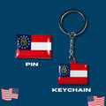 Georgia flag, Enamel pin, Flag Keychain, Adorable Collections State Flags, United States Emblem Flags, Keychains, Cute pins, Limited Edition - WORLDWIDE SOUVENIRS	