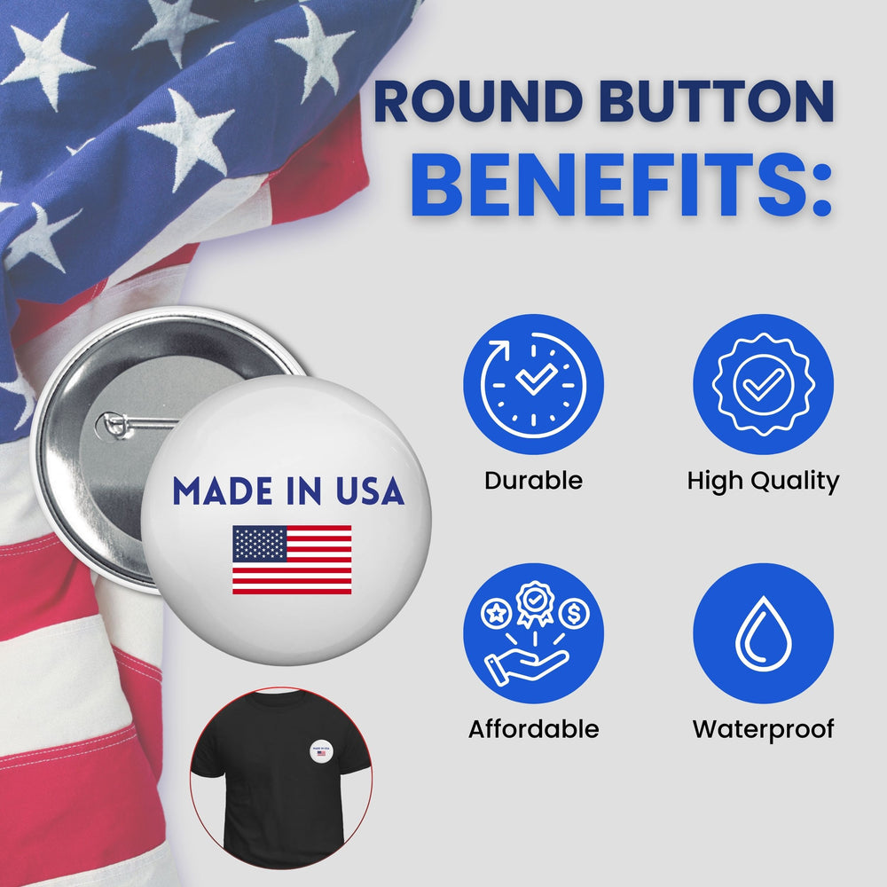 Round Button - State Flag Wisconsin - USA