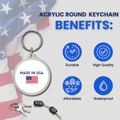 Round Acrylic Keychain - State Flag Michigan - USA