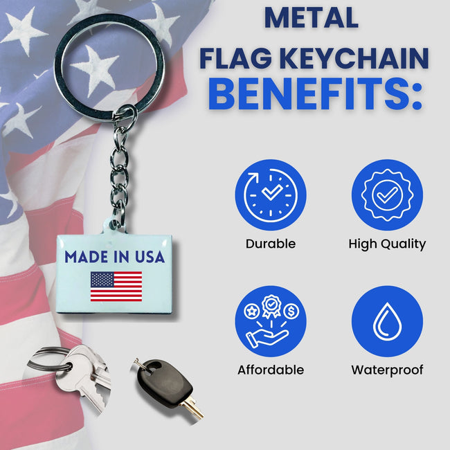 Metal Keychain - State Flag Rhode Island - USA