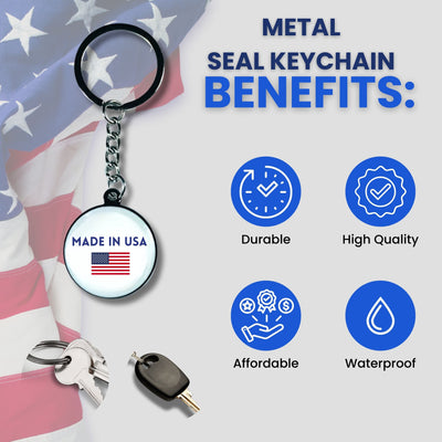 Metal Keychain - State Seal Kansas - USA
